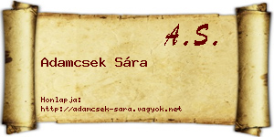 Adamcsek Sára névjegykártya