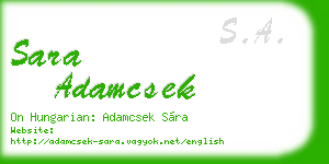 sara adamcsek business card